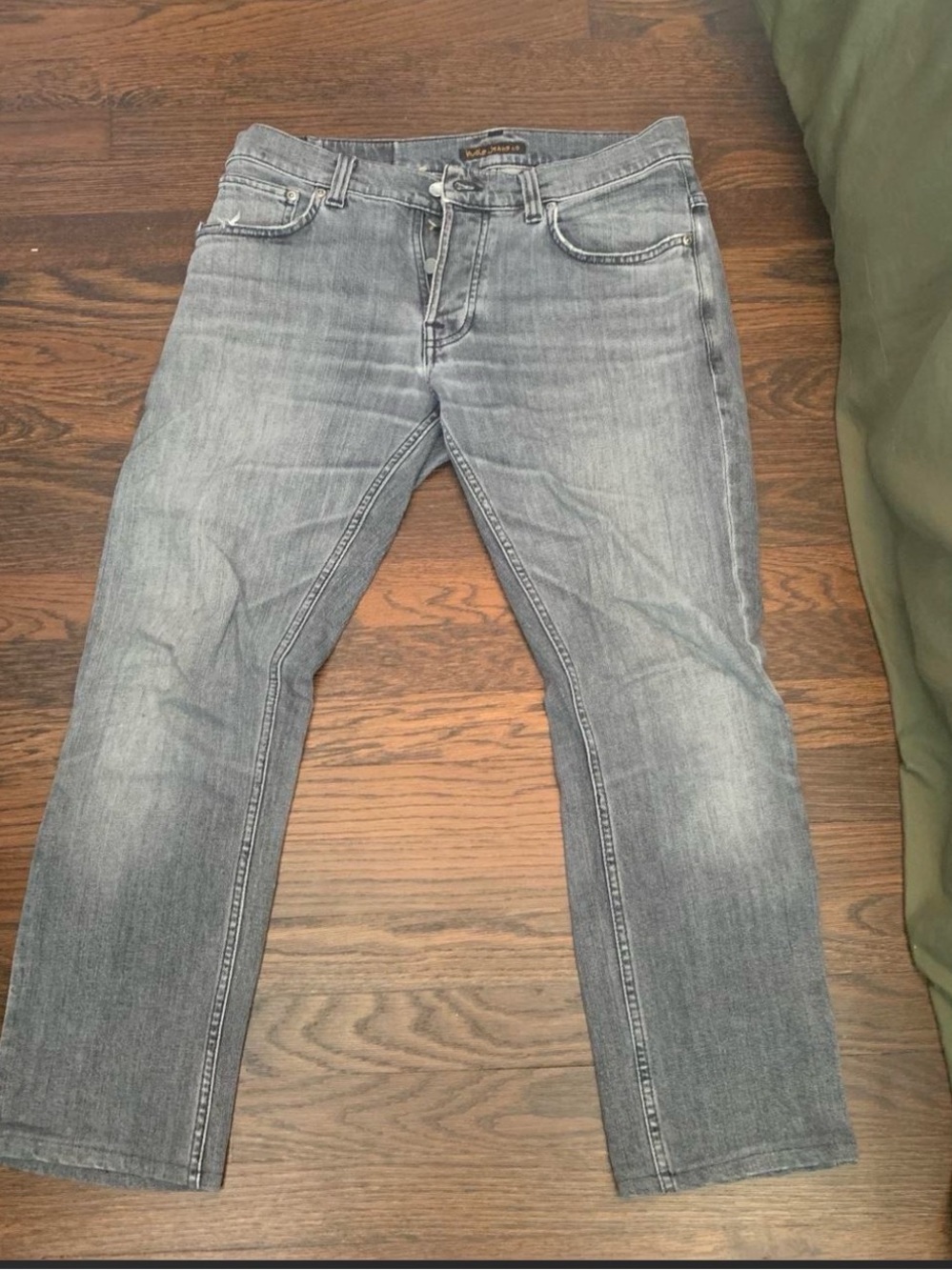 Men's Gray Washed Nudie Jeans - Slim Fit